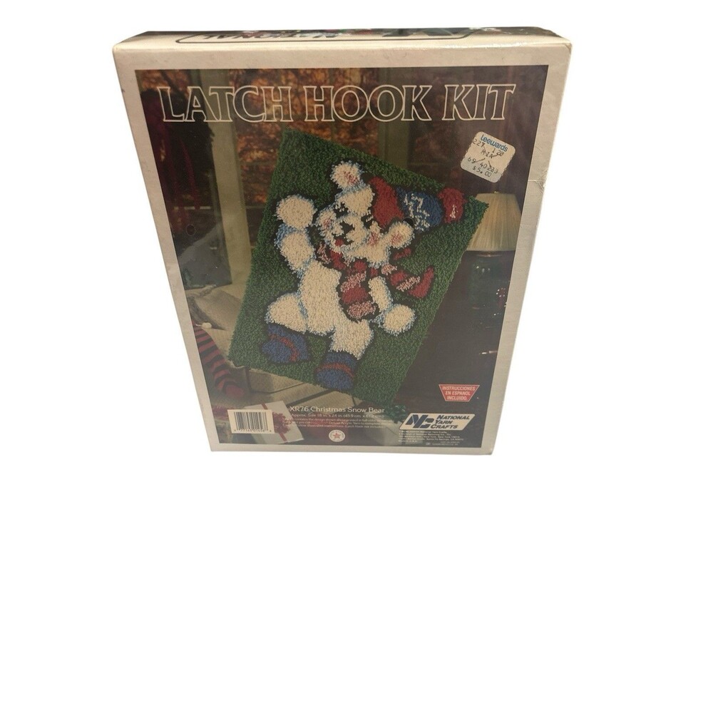 Vintage 1988 National Yarn Craft Latch Hook Kit Christmas Snow Bear XR76 *New